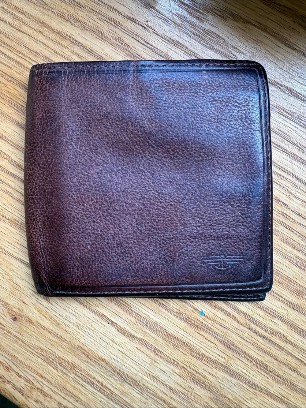 Brown Leather Men's Bi-Fold Wallet beautifully aged